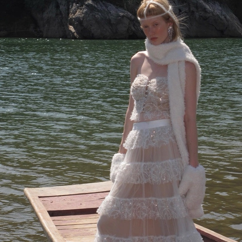 Sequence White Lace Dress with matching top - Picture 3 of 5